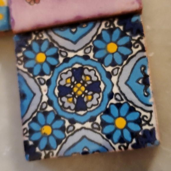 Lot of 4 Day Of Dead Wedding Skeleton Bride Groom 2" Talavera tiles - Picture 5 of 6